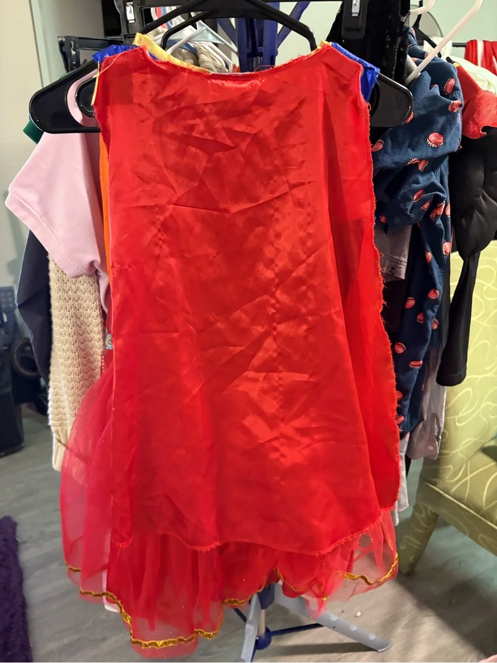 Supergirl Inspired Kids Costume Dress - Blue and Red